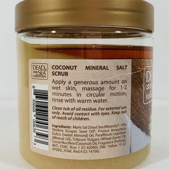 Coconut Mineral Salt Scrub Dead Sea 23.28 Oz Natural Moisturizer Spa Made Israel - Picture 3 of 4